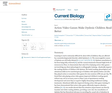 sciencedirect.com action_video_games & dyslexia
